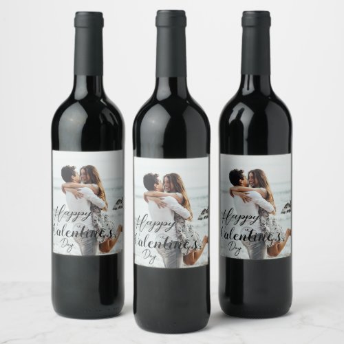 custom valentines day  custom photo wine label 