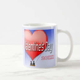 Custom Valentine&#39;s Day Fly Away W/ Me Air Balloon Coffee Mug