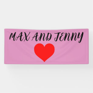 CUSTOM VALENTINE'S DAY HEART PARTY PINK BANNER