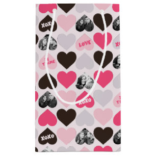 Custom Valentine's Day Heart Photo Collage Small Gift Bag
