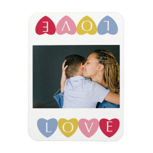 Custom valentine's day love photo collage magnet