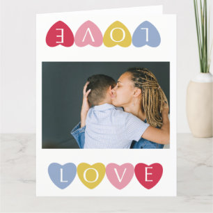 Custom valentine's day love photo collage thank you card