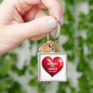 Custom valentines day personalize heart gift keychain