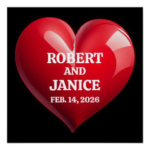Custom valentines day personalize heart gift poster