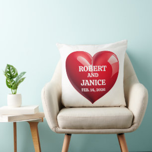 Custom valentines day personalize heart gift throw pillow