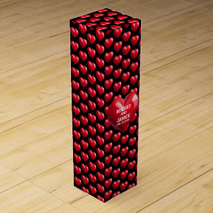 Custom valentines day personalize heart gift wine box