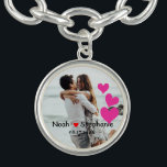 Custom Valentine's Day Personalized Photo Charm Bracelet<br><div class="desc">Custom Valentine's Day Personalized Photo Charm Bracelet charm jewelry. Create Your Own Custom Photo Personalized Bracelet jewelry. Upload custom photo or logo, create a message to make your own custom personalized jewelry bracelet. Custom Names, Red & Pink Hearts Personalized Bracelet. Custom Valentine's Day charm, valentine's day jewelry online. Personalized photo...</div>