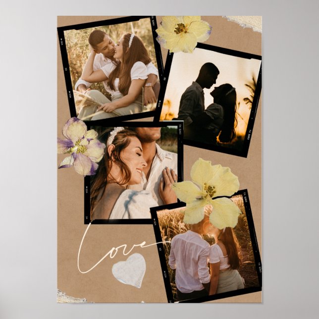 Custom Valentine's Day Romantic Couple Photo  Poster (Front)