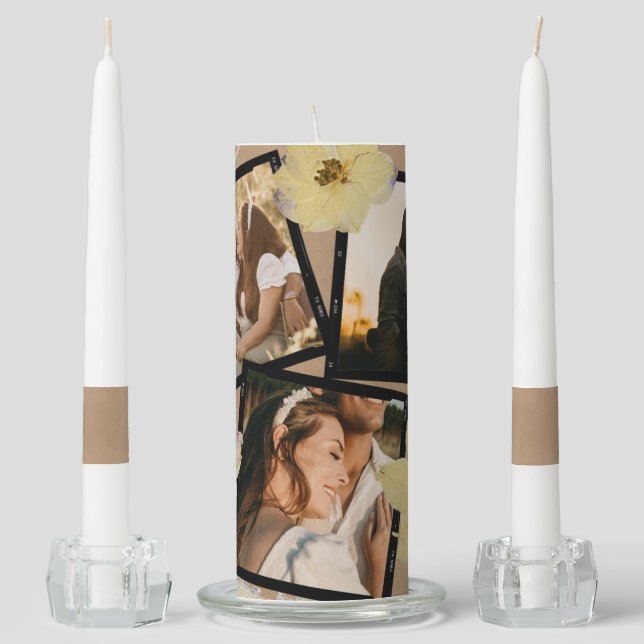 Custom Valentine's Day Romantic Couple Photo  Unity Candle Set (Front)