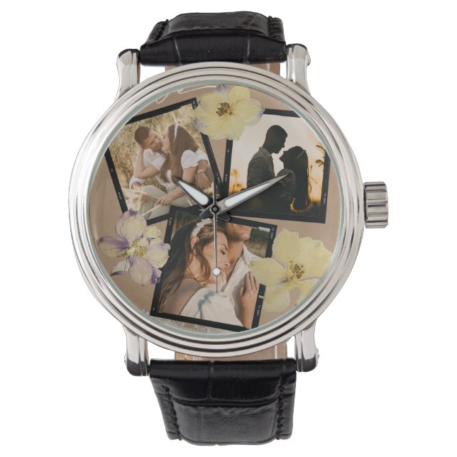 Custom Valentine's Day Romantic Couple Photo  Watch (Front)