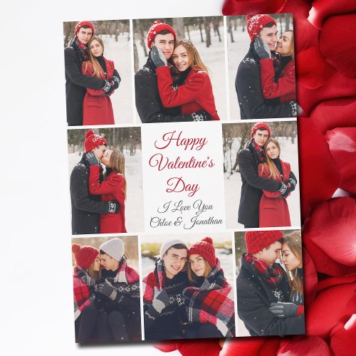 Custom Valentines Day Romantic Love Photo Collage Card