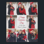 Custom Valentine's Day Romantic Love Photo Collage Faux Canvas Print<br><div class="desc">This beautiful Happy Valentine's Day faux canvas print gift has bold red script in the center and your names surrounded by 8 romantic couple photos around the border. Select the sweetest photographs of your relationship to make a sweet photograph collage for your boyfriend, girlfriend, wife, husband, or partner. A wonderful...</div>
