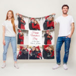 Custom Valentine's Day Romantic Love Photo Collage Fleece Blanket<br><div class="desc">This beautiful customizable Happy Valentine's Day blanket gift has bold red script in the center and your names surrounded by 8 romantic couple photos around the border. Select the sweetest photographs of your relationship to make a personalized photograph collage for your boyfriend, girlfriend, wife, husband, or partner. A wonderful Valentine...</div>