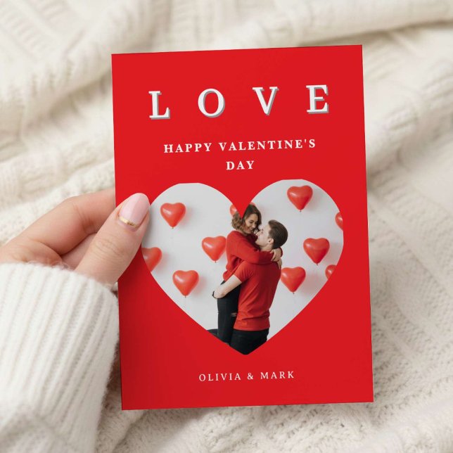Custom Valentines Day Romantic Love Photo Collage Holiday Card (Creator Uploaded)