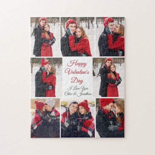 Custom Valentines Day Romantic Love Photo Collage Jigsaw Puzzle