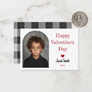 Custom Valentine's Day School Photo Boy Simple Note Card