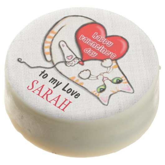 Custom Valentine's Day Tabby Cat Oreo® Cookies (Angled)