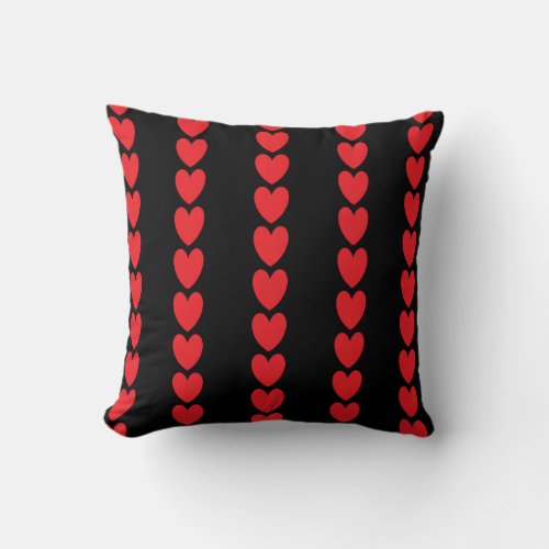 Custom Valentines Day Weddings Red Heart Patterns Throw Pillow
