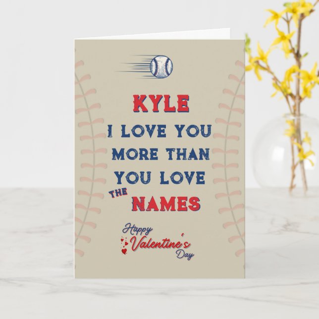 Custom Valentine's Greetings Card, Baseball Card (Yellow Flower)