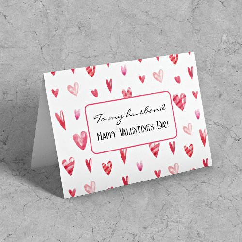 Custom Valentines Hearts to My Husband Card