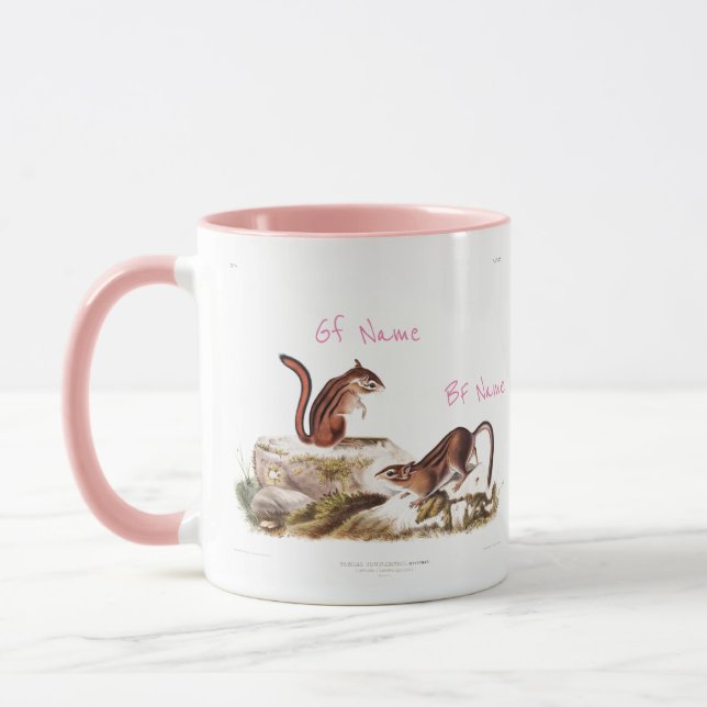Custom Valentine's Squirrel Couple name Mug (Left)