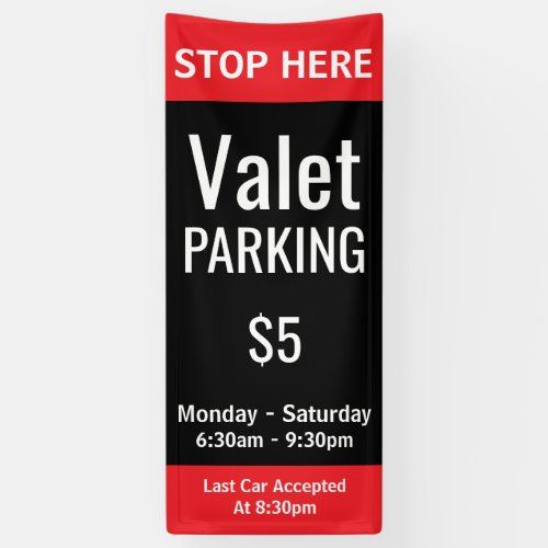 Custom Valet Parking Banner