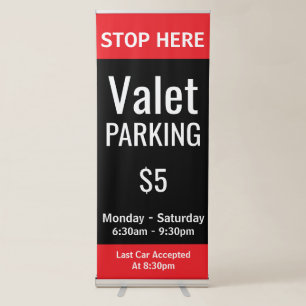 Custom Valet Parking Retractable Banner