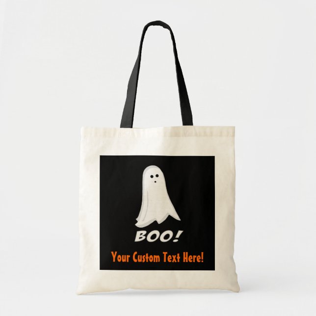 Custom Value-Priced Kids Ghost Halloween Treat Bag (Front)