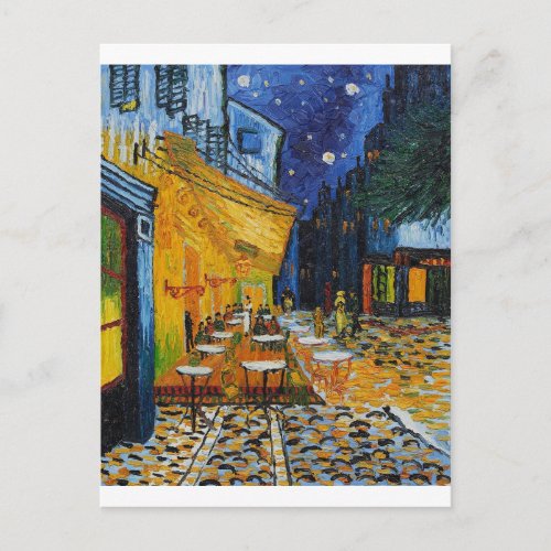 Custom Van Gogh Cafe Terrace Vintage Fine Art Postcard