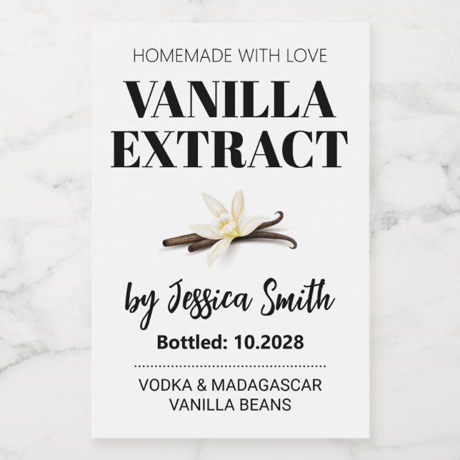 Custom Vanilla Extract Label (Single Label)