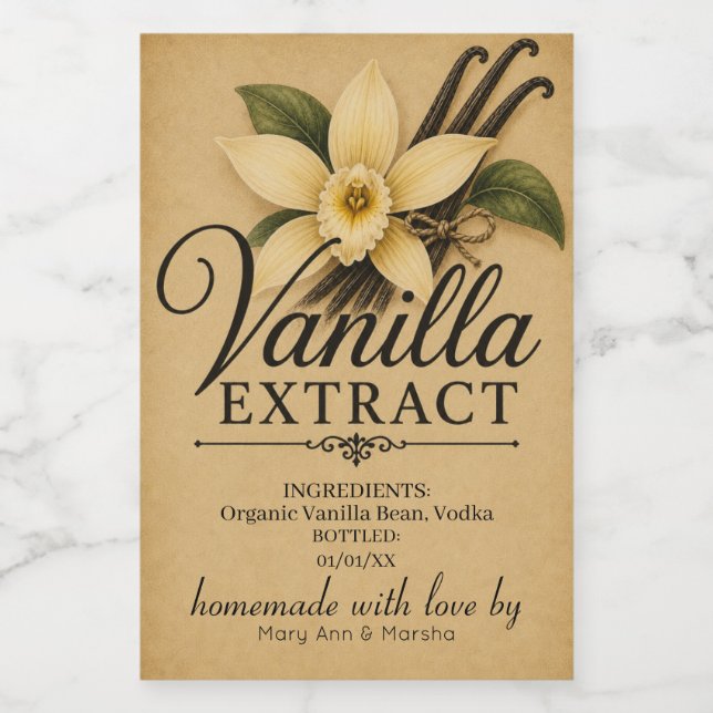 Custom Vanilla Extract Label (Single Label)