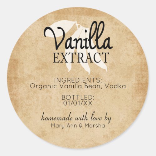 Custom Vanilla Extract Label Sticker