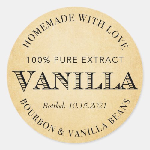 Custom Vanilla Extract with Bourbon VE005_01rdbour Classic Round Sticker
