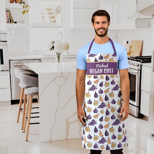 Custom Vegan Kitchen Figs and Grapes Apron