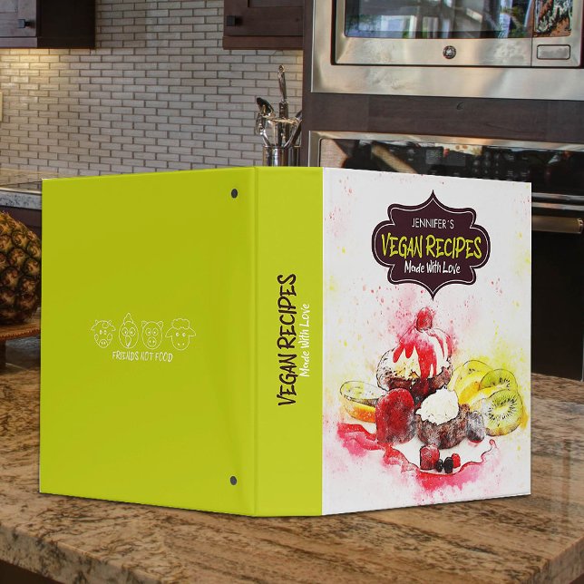 Custom Vegan Recipe  3 Ring Binder (Creator Uploaded)