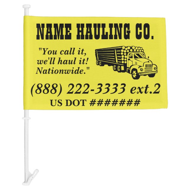 Custom Vehicle Business Logo Sign Car Flag (Front)