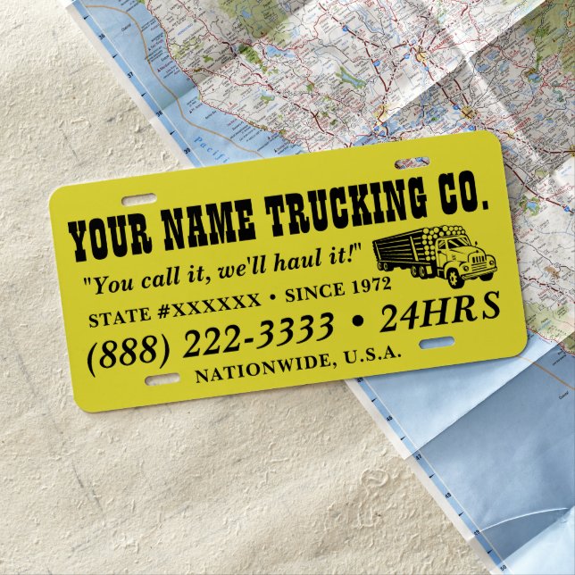 Custom Vehicle Business Logo Sign License Plate (In Situ)