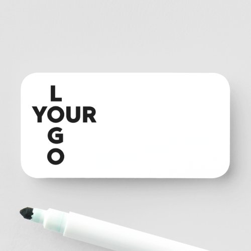 Custom Vertical Business Logo Reusable Dry Erase Name Tag