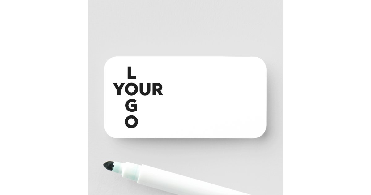 Custom Vertical Business Logo Reusable Dry Erase Name Tag Zazzle
