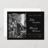 Custom Vertical Frame :Save the Date Torn Edges Announcement Postcard (Front/Back)