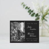Custom Vertical Frame :Save the Date Torn Edges Announcement Postcard (Standing Front)