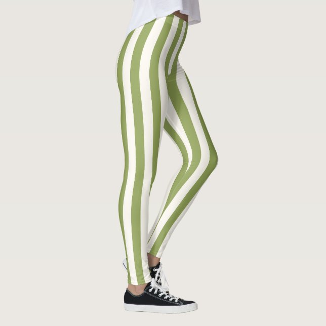 Custom Vertical Green Strip leggings (Right)