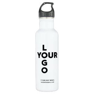 Custom Vertical Logo and Text Stainless Steel Water Bottle