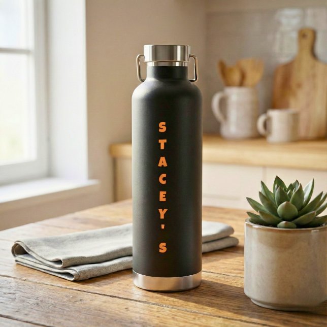Custom Vertical Name Insulated Water Bottle (Personalized Water Bottle)