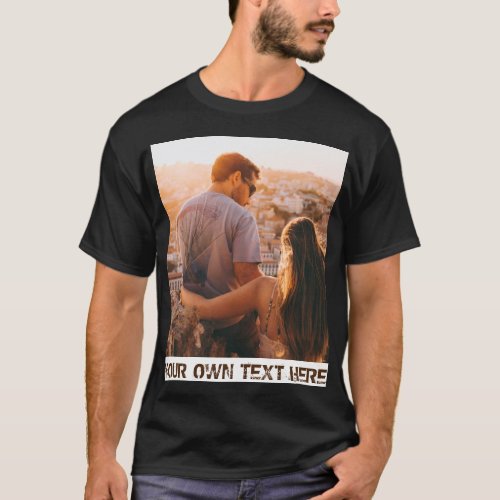 Custom vertical photo and text T_Shirt