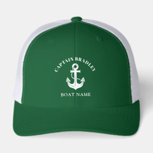 Custom Vessel Name Skipper Nautical Anchor Hat