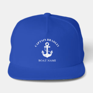 Custom Vessel Name Skipper Nautical Anchor Layout Snap Back Hat
