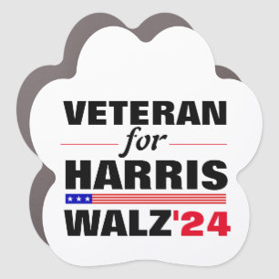 Custom Veterans for Harris Waltz 2024 Election Car Magnet
