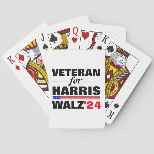 Custom Veterans for Harris Waltz 2024 Election Poker Cards (Back)