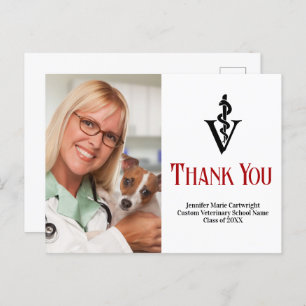 Custom Veterinarian Photo Veterinary Thank You Postcard